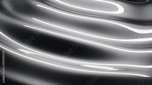 Black Background Smoothly Waves Flowing animation seamles loop 4k