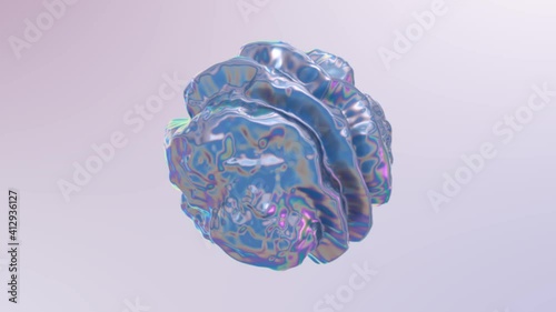 3D abstract animation . Smooth liquid shape. Trendy Colorful Fluid Abstraction Flow. Motion design element. 3D render. Seamless loop.