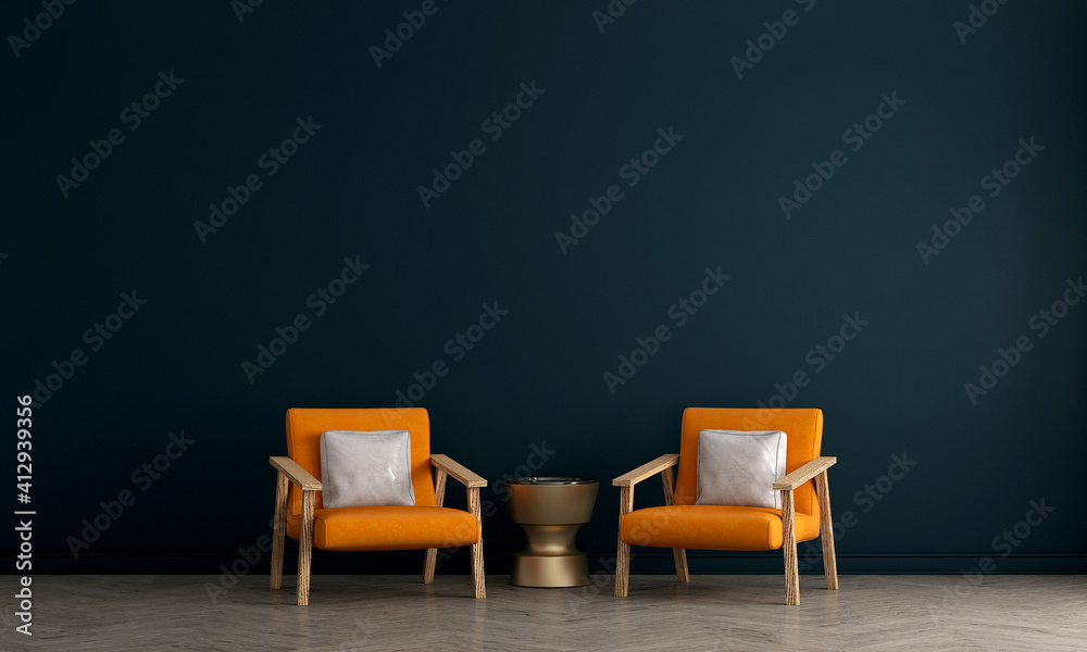 The Mock up furniture design in modern interior and wall background, minimal living room, Scandinavian style, 3D render, 3D illustration The Mock up furniture design in modern interior and wall background, minimal living room, Scandinavian style, 3D render, 3D illustration