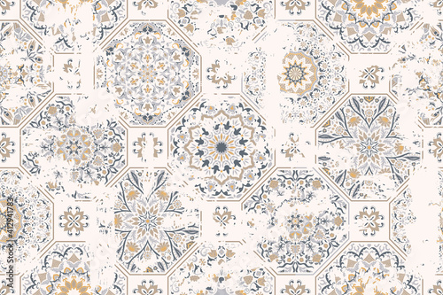 Fotografia Seamless vintage pattern with an effect of attrition