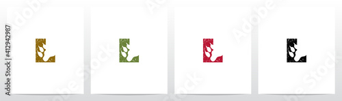Paw Print With Claws On Letter Logo Design L