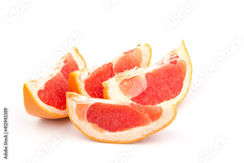 Grapefruit fruits isolated on white background. Grapefruit clipping path.