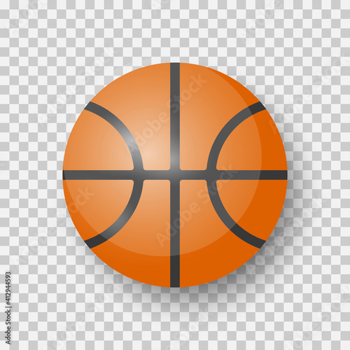 Basketball vector isolated on transparent background.