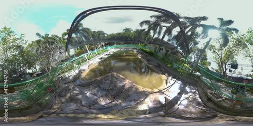 Wallpaper Mural Crocodiles in the pool. Davao Crocodile Park, Philippines. 360VR Video. Torontodigital.ca