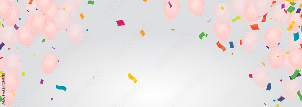 Holiday, Party banner with Balloons Background Design. Template for advertising, web, Holiday, Party banner with Balloons Background Design. Template for advertising, web,
