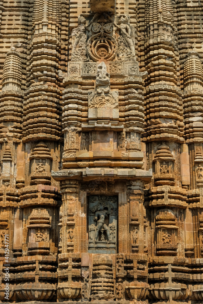 Detail of the Ananta Vasudeva Temple in Bhubaneshwar, Odisha, India.