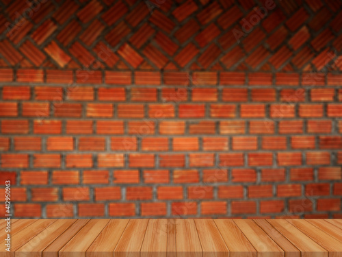 red brick wall and floor