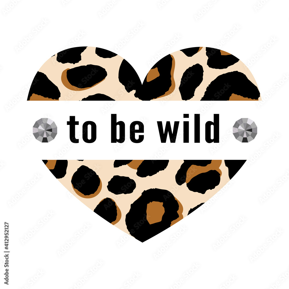 Born to be Wild t-shirt animal fashion print on black background. Pattern with lettering and leopard effect for tshirt and apparel graphics, poster, print, postcard. Born to be Wild t-shirt animal fashion print on black background. Pattern with lettering and leopard effect for tshirt and apparel graphics, poster, print, postcard.