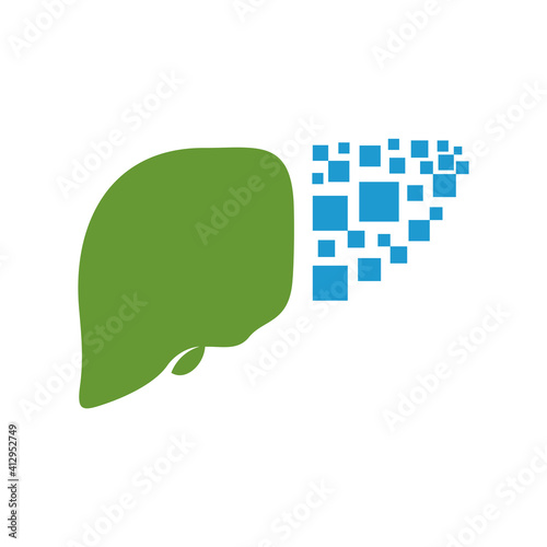 Liver with Pixel logo vector template, Creative Liver logo design concepts