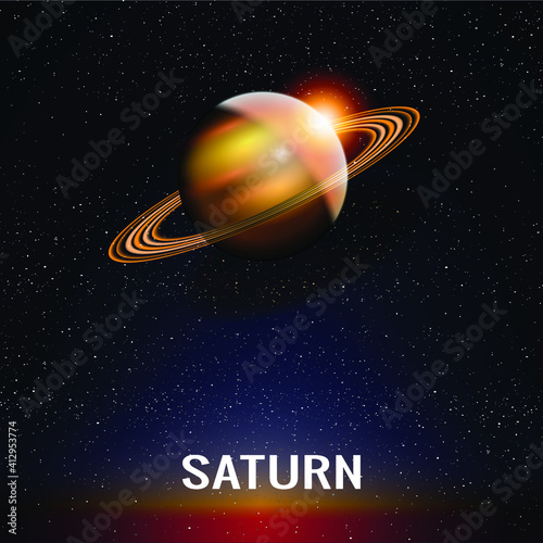 Saturn Planet Vector Illustration