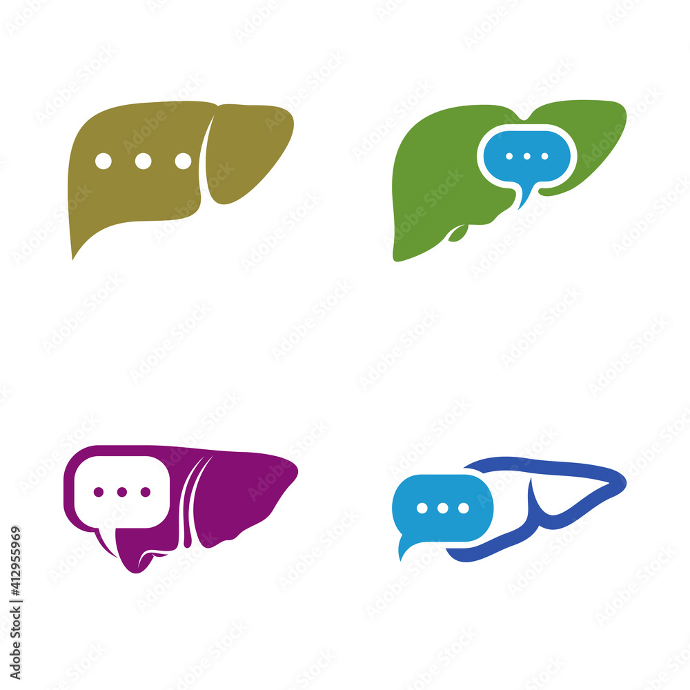 Set of Chat Liver logo vector template, Creative Liver logo design concepts