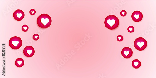 illustration of a background with realistic valentine's day Heart Icon
