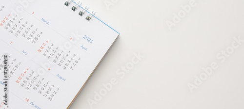 2021 calendar page on white background business planning appointment meeting concept