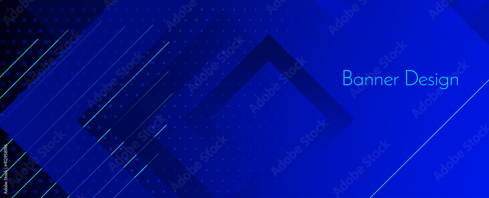 Abstract geometric dark blue modern decorative design banner pattern background
