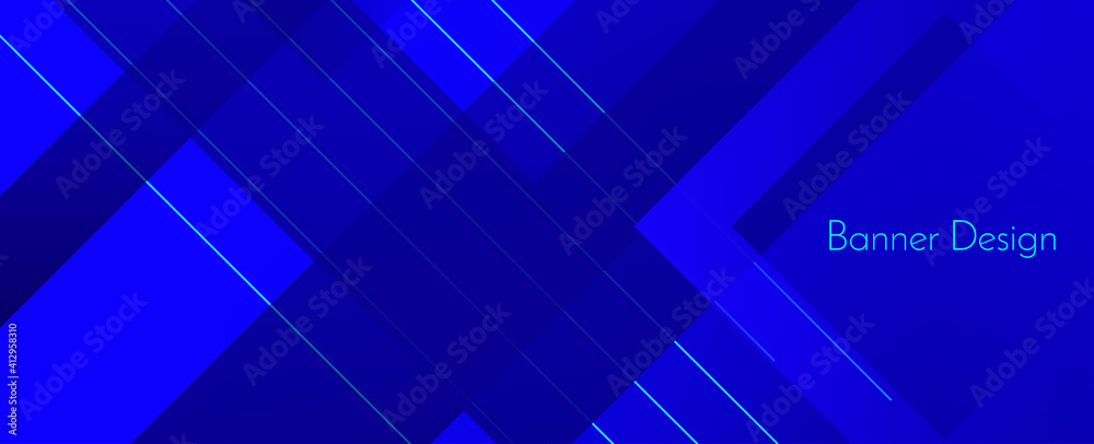 Modern stylish blue abstract geometric elegant banner pattern background
