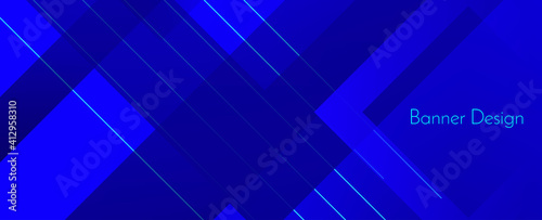 Modern stylish blue abstract geometric elegant banner pattern background