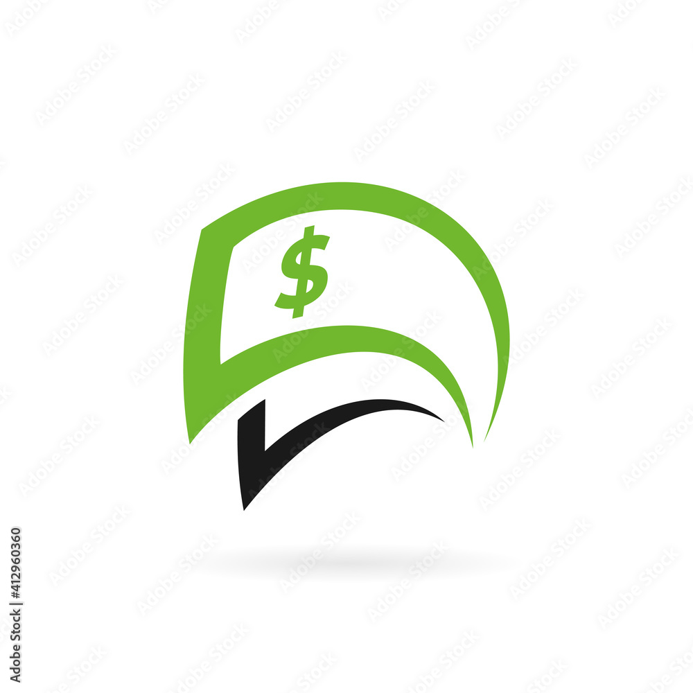 Obraz premium money check icon vector logo