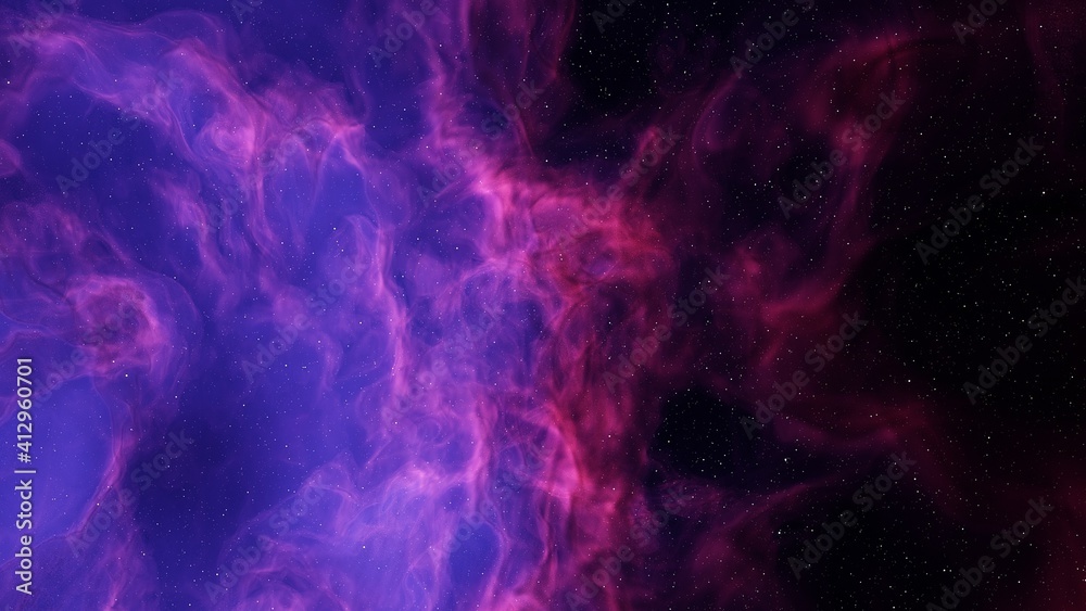 Obraz premium colorful space background with stars, nebula gas cloud in deep outer space, science fiction illustrarion 3d render