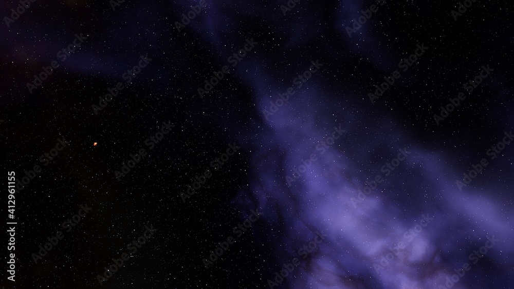 Fototapeta premium colorful space background with stars, nebula gas cloud in deep outer space, science fiction illustrarion 3d render