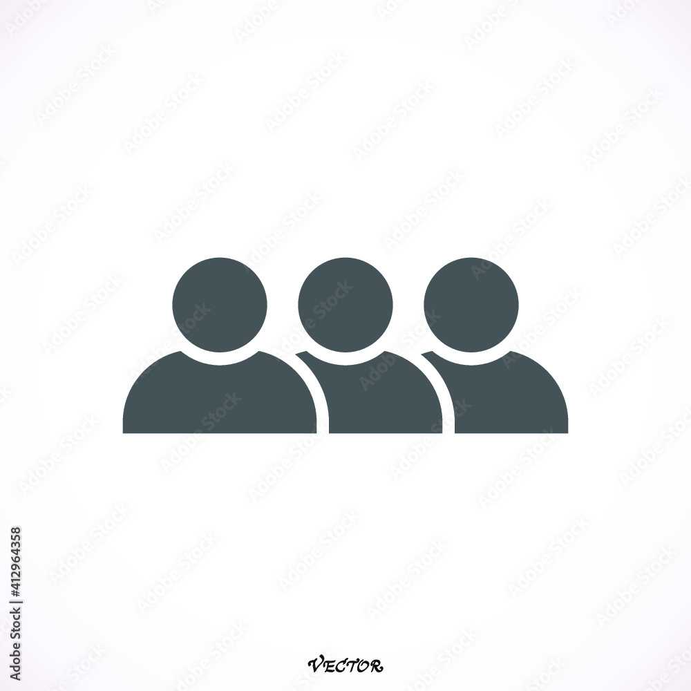 Group of people or group of users / friends flat icon for apps and websites Group of people or group of users / friends flat icon for apps and websites