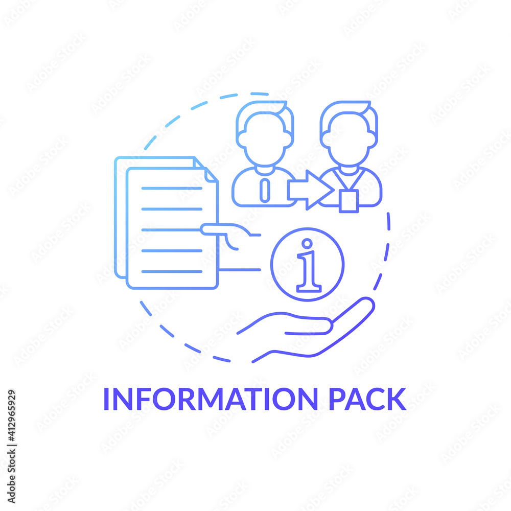 Materials for new workers concept icon. Useful information pack idea thin line illustration. Data, message and info,statement. Vector isolated outline RGB color drawing Materials for new workers concept icon. Useful information pack idea thin line illustration. Data, message and info,statement. Vector isolated outline RGB color drawing