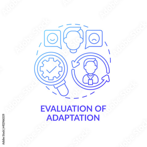 Performing tasks and achieving working result company concept icon. Adaptation of new worker. Probation idea thin line illustration. Vector isolated outline RGB color drawing. Editable stroke