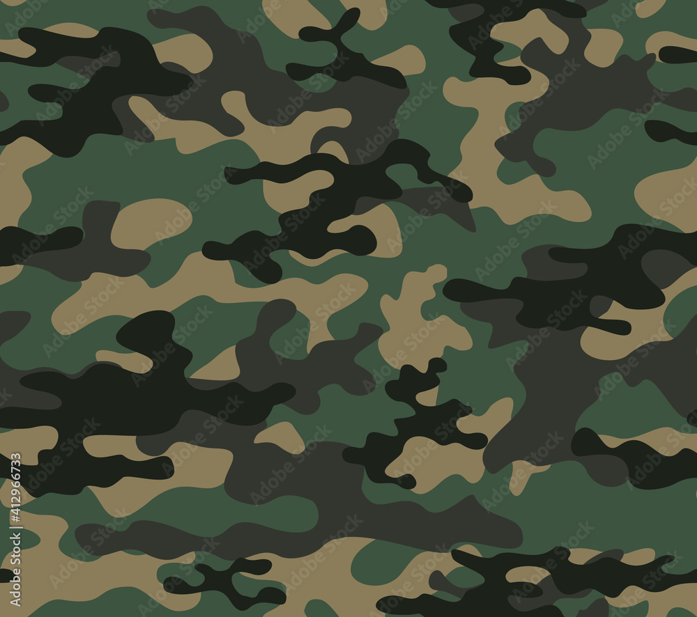 Fototapeta premium Camouflage seamless pattern modern trendy print. Stylish design