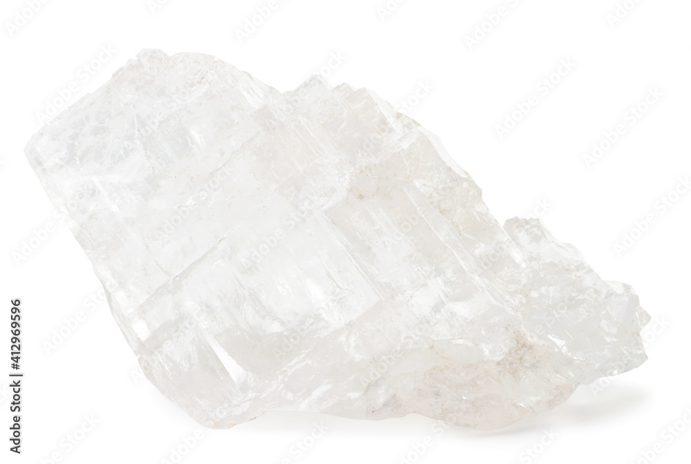 Crystal of salt on a white background. Isolated Crystal of salt on a white background. Isolated