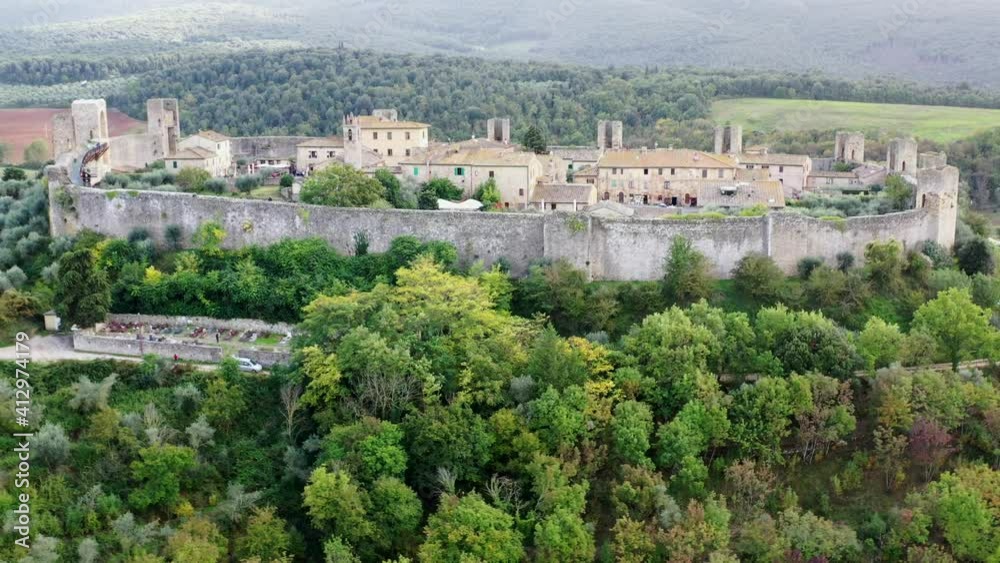 Aerial view of Monterrigioni castle in Tuscany, Italy. Aerial view of Monterrigioni castle in Tuscany, Italy.