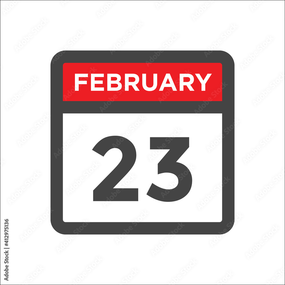 February 23 calendar icon with day of month