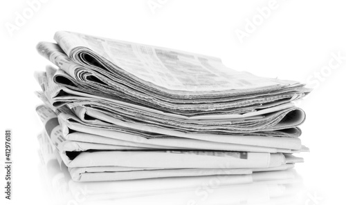 A newspapers, isolated on white photo