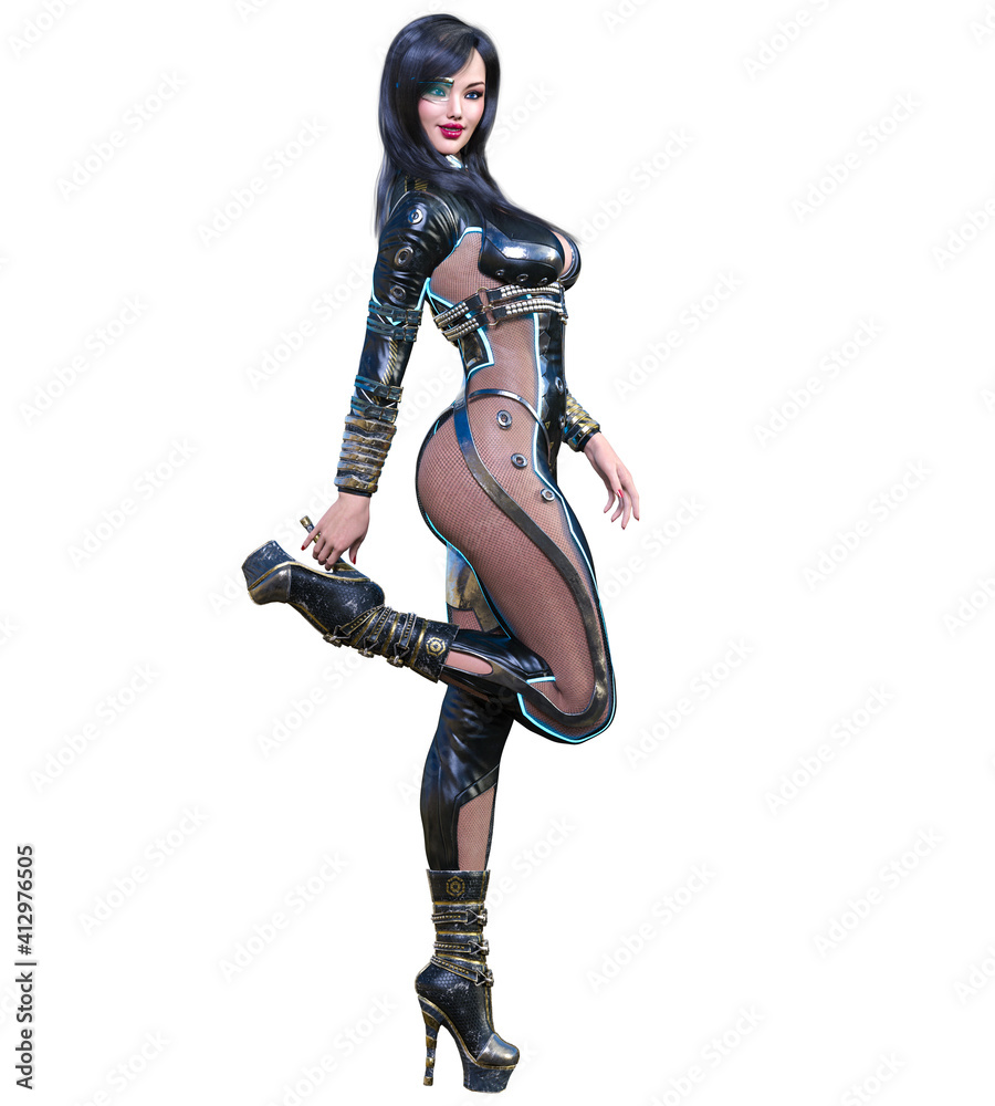3D comics cosplay anime secret agent woman. 3D comics cosplay anime secret agent woman.