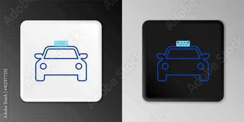 Line Taxi car icon isolated on grey background. Colorful outline concept. Vector.