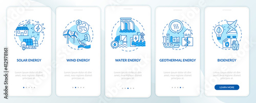 Emissions of carbon onboarding mobile app page screen with concepts. Emerging technologies walkthrough 5 steps graphic instructions. . UI vector template with RGB color illustrations
