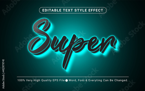Super Back Light Text Effect, Editable Text Effect