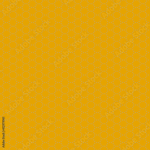 Illustration with repetitive geometric shapes, trendy color # DAA520 Fortuna Gold. Abstract background for web pattern, wallpaper, digital graphics, packaging, objects and artistic decor.