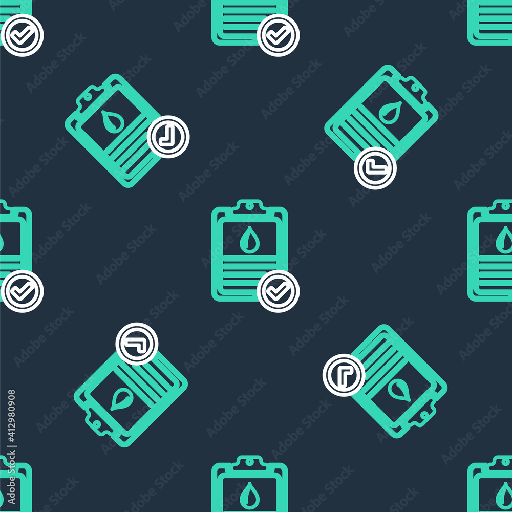 Line Medical clipboard with blood test results icon isolated seamless pattern on black background. Clinical record, prescription, medical check marks report. Vector. Line Medical clipboard with blood test results icon isolated seamless pattern on black background. Clinical record, prescription, medical check marks report. Vector.