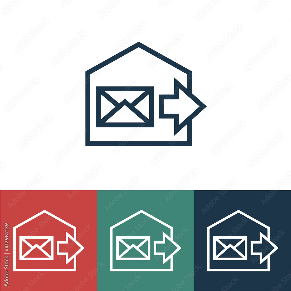 Linear vector icon with sending from mail Linear vector icon with sending from mail