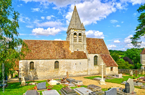 Reilly, France - april 3 2017 : saint Aubin church photo