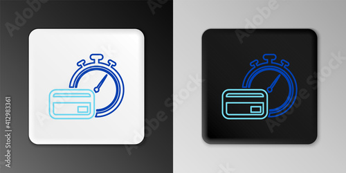 Line Fast payments icon isolated on grey background. Fast money transfer payment. Financial services, fast loan, time is money, cash back concept. Colorful outline concept. Vector.