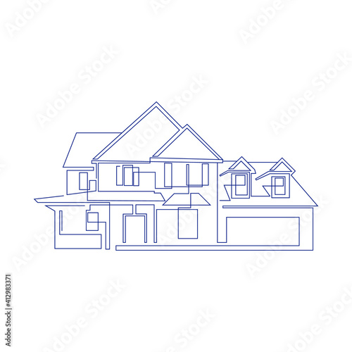 clean house line drawing art