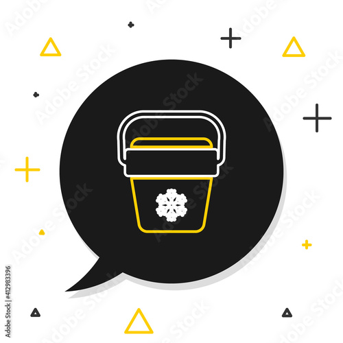 Line Cooler bag icon isolated on white background. Portable freezer bag. Handheld refrigerator. Colorful outline concept. Vector.