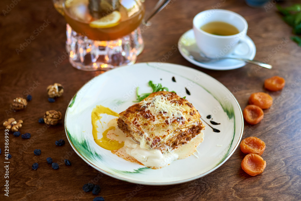 sweet, delicious dessert on a plate