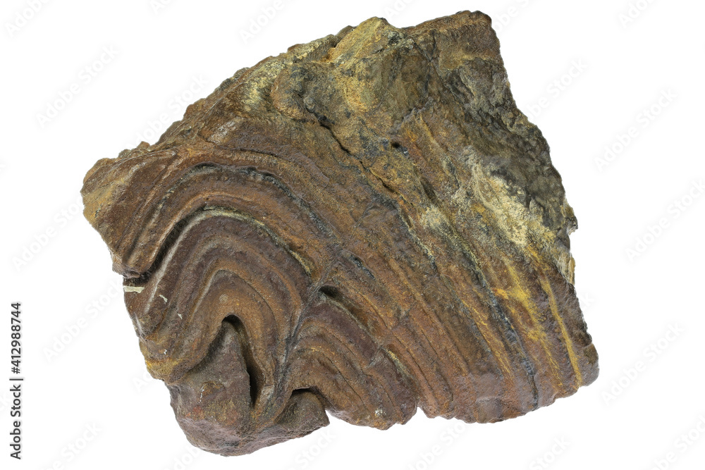 banded iron ore from desert area in northern Chad, Africa isolated on white background banded iron ore from desert area in northern Chad, Africa isolated on white background