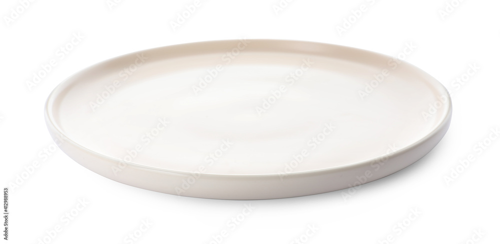 Clean empty ceramic plate isolated on white Clean empty ceramic plate isolated on white