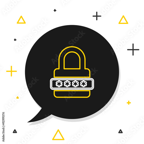 Line Password protection and safety access icon isolated on white background. Lock icon. Security, safety, protection, privacy concept. Colorful outline concept. Vector.