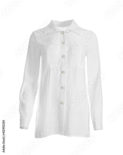 Elegant blouse with long sleeves isolated on white