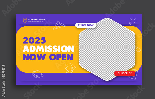 Kids School education admission video thumbnail template