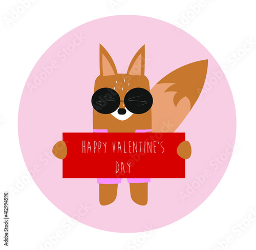 Dibujo de zorro SAN VALENTIN