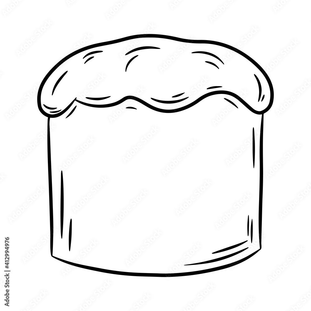 Easter cake. Hand drawn vector illustration in doodle style, isolated on a white background. Easter cake. Hand drawn vector illustration in doodle style, isolated on a white background.